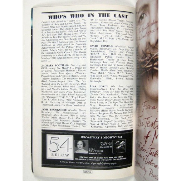 Mound Builders Playbill March 2013 Landford Wilson Zachary Booth Lisa Joyce - Picture 5 of 6